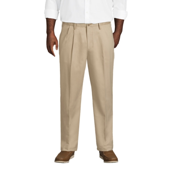 Lands End size 48 Traditional fit pleated khaki chinos. New - Picture 3 of 3
